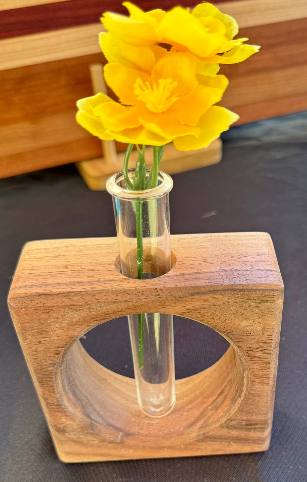 Hardwood bud vase