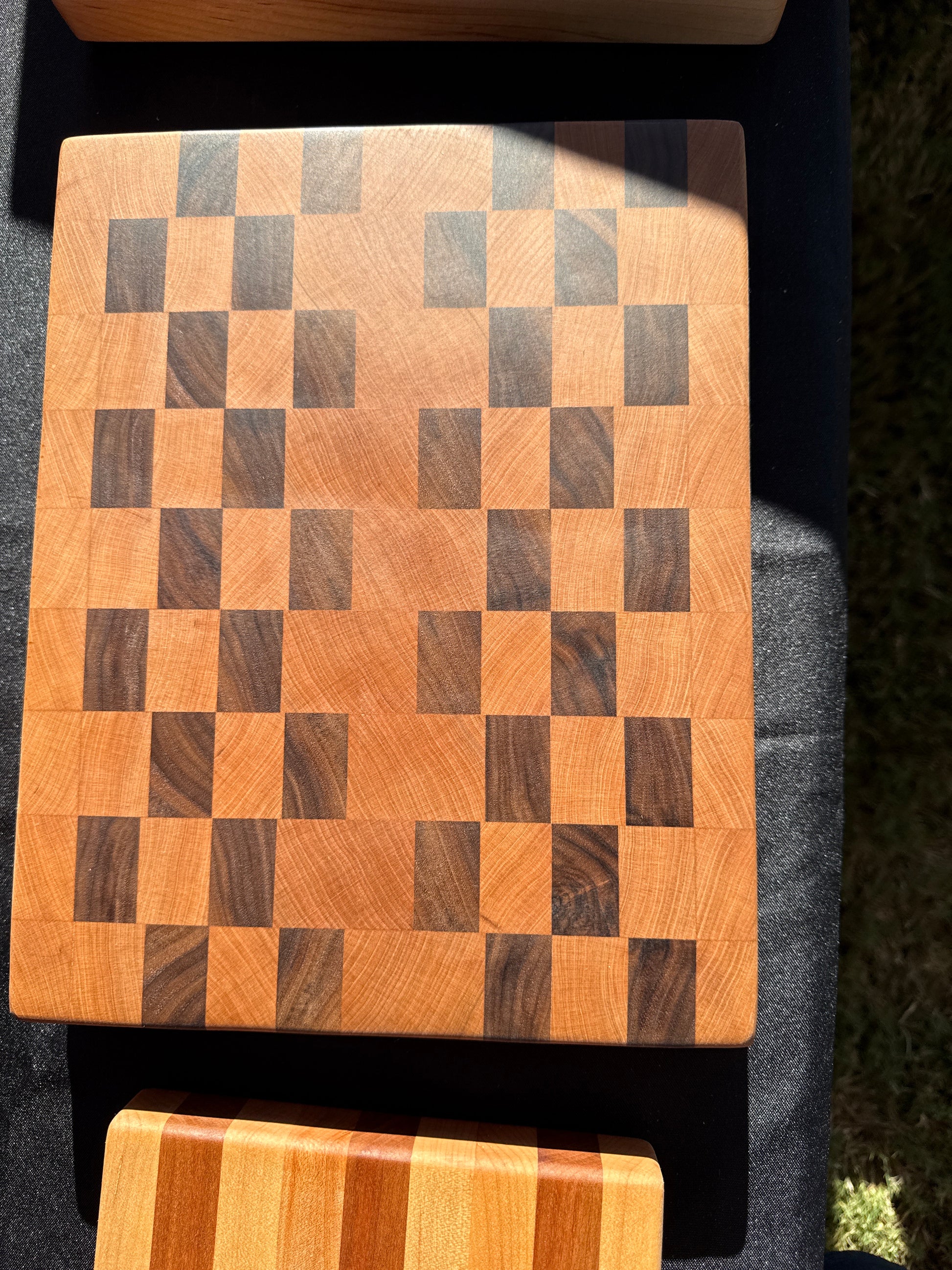 Walnut and cherry end grain