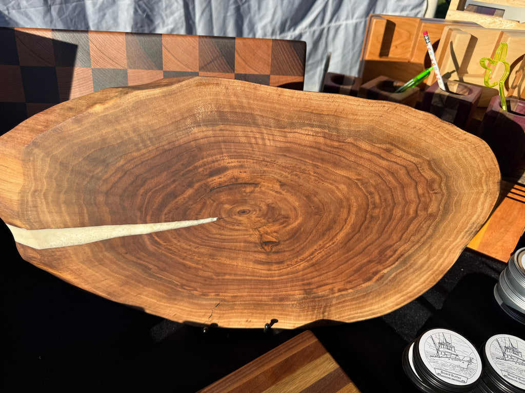 Walnut and pearl white epoxy cookie